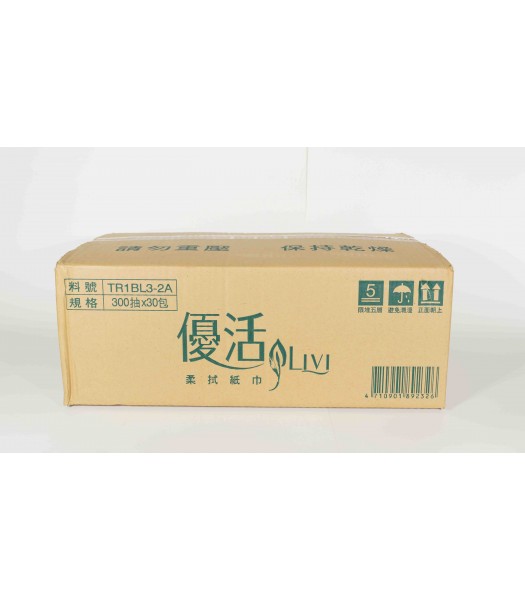 J05219-優活抽取式餐巾紙(綠色) 300抽30包/箱